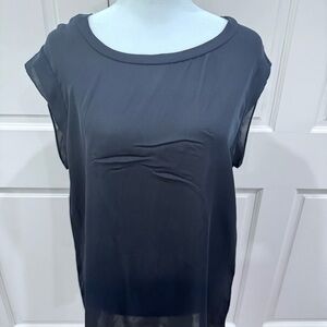 Acrobat black sleeveless blouse, size L